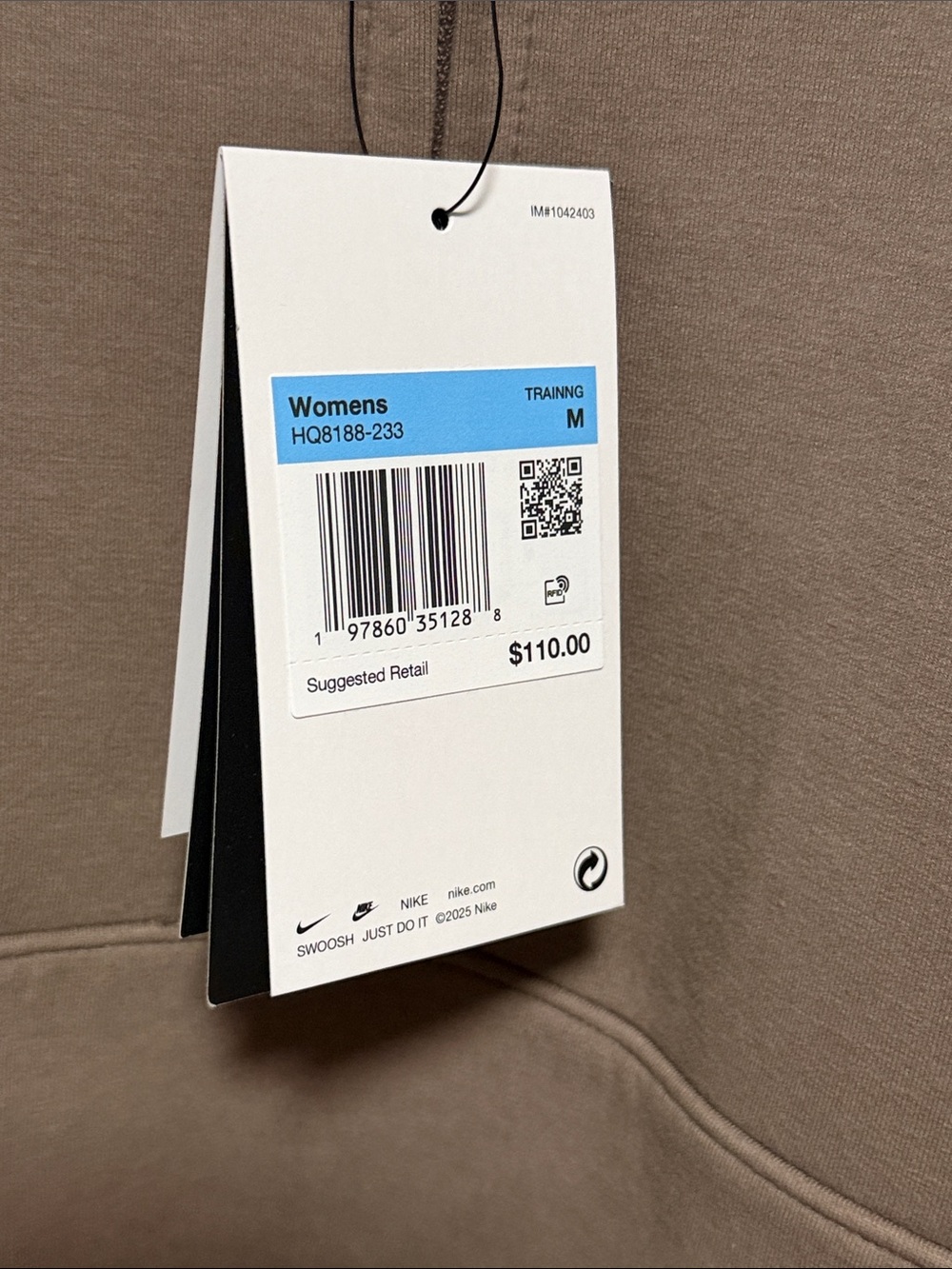 Nike 24.7 Cropped Half-Zip Pullover in Taupe Brown NWT! - Picture 3 of 5
